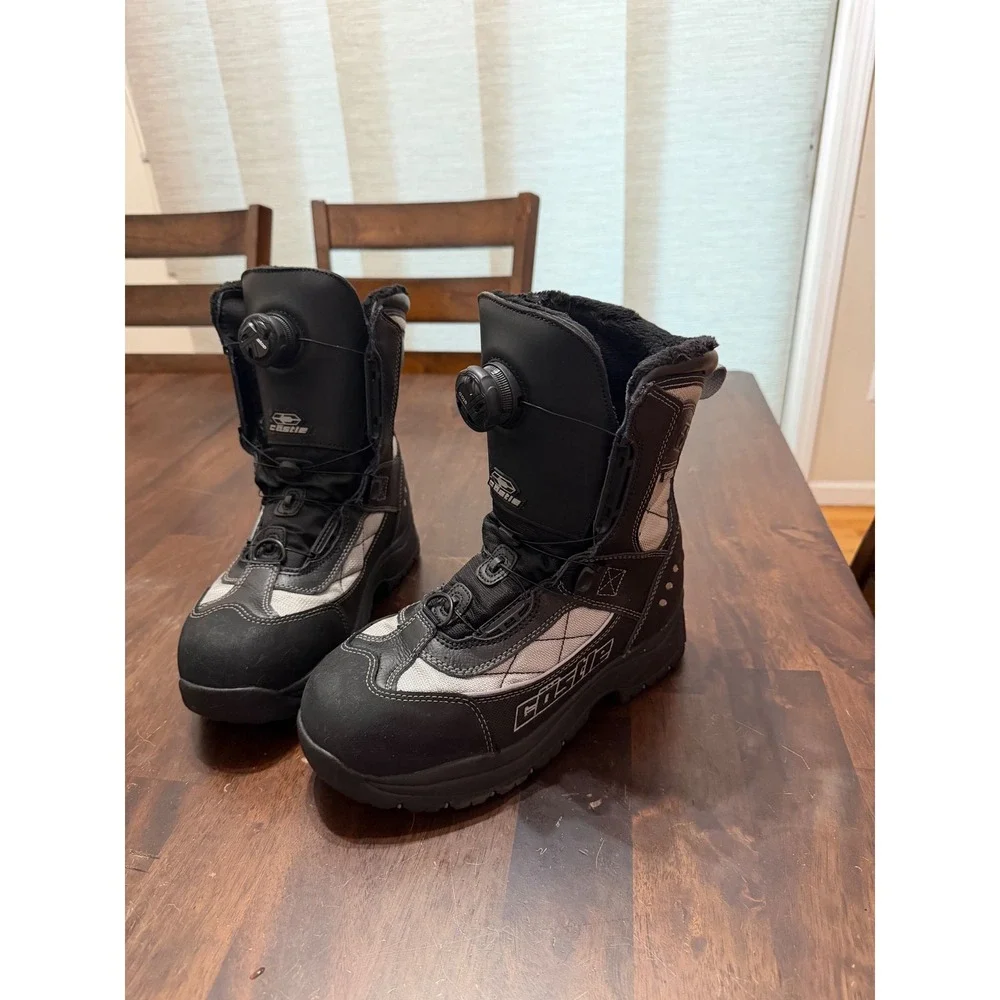 Castle X Charge Snowmobile Boots Womens 10 Black  Waterproof Atop Dial Lacing